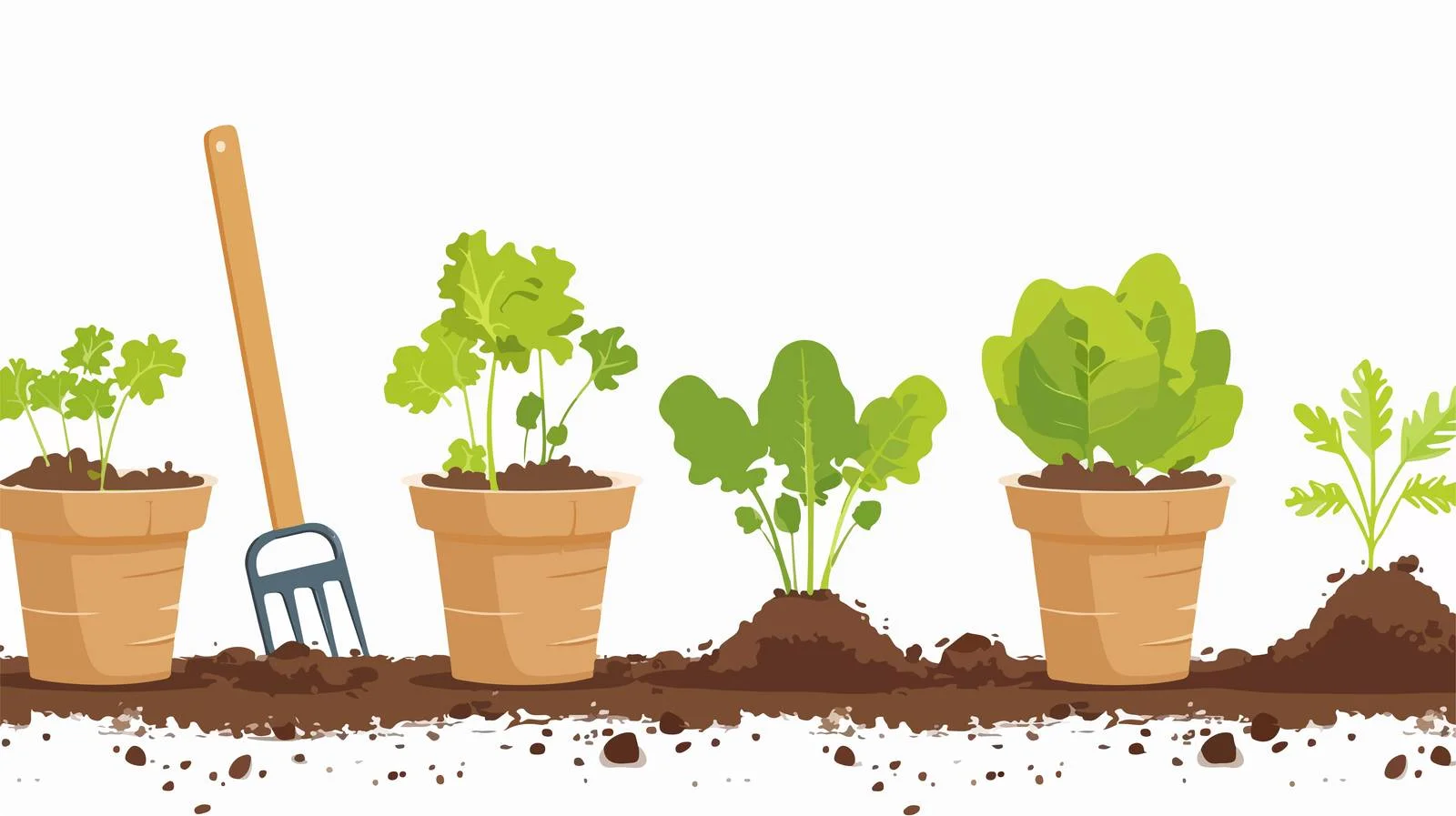 Using Rakes to Spread Soil in Pots — free download from Dotvec
