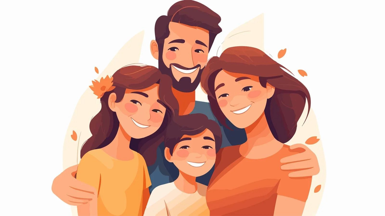 Joyful family embraces tightly together — free download from Dotvec
