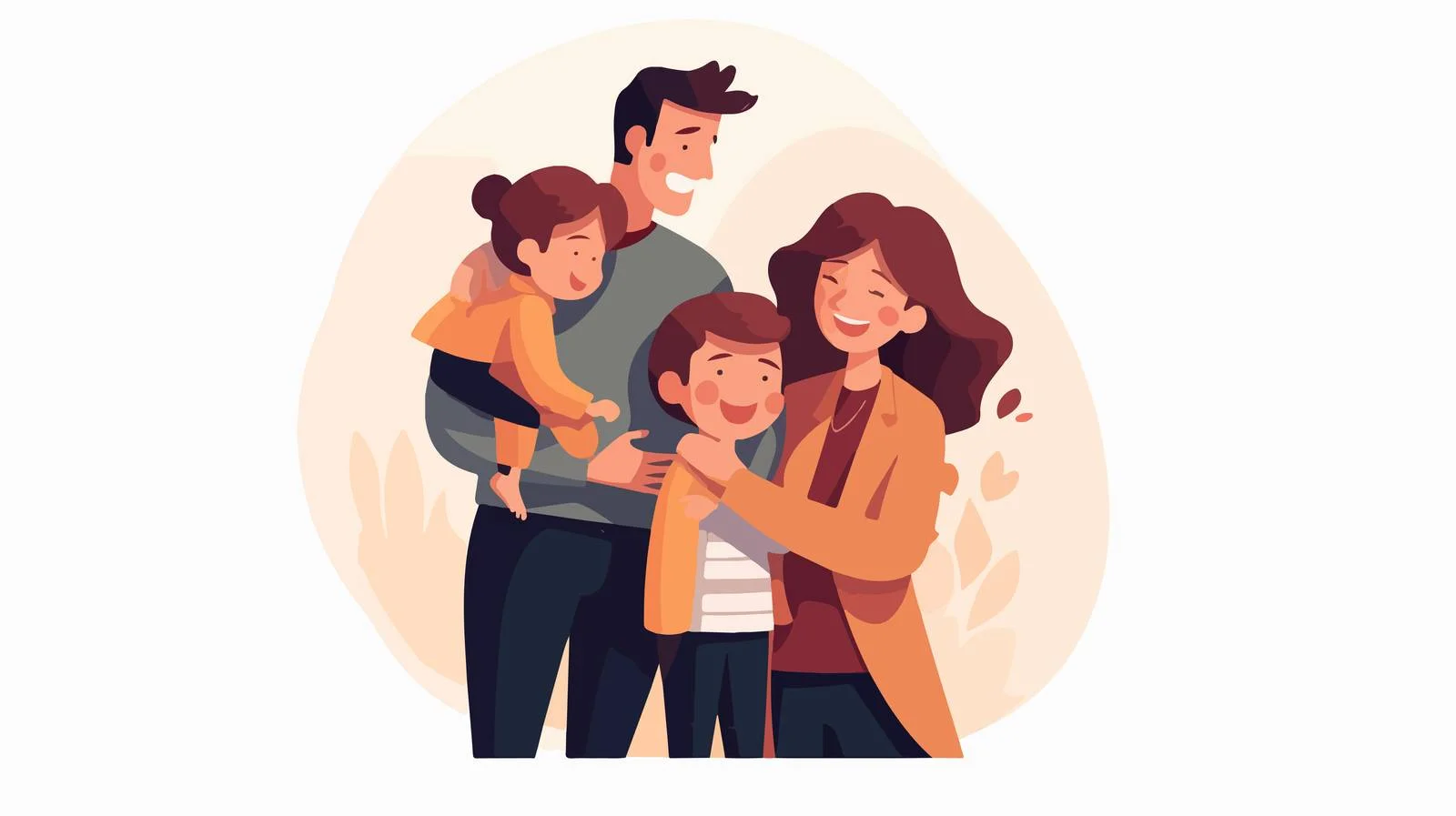 Joyful family embraces tightly together with love — free download from Dotvec