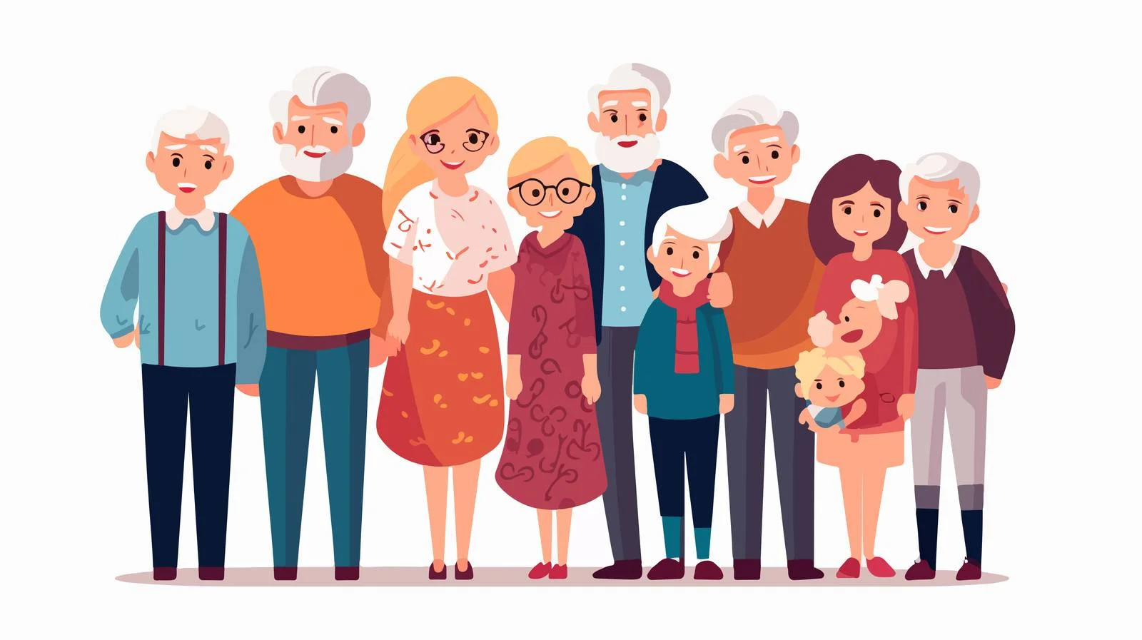 Multigenerational Family Portrait with Grandparents — free download from Dotvec