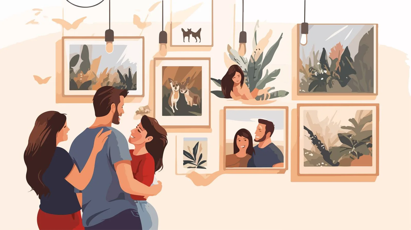 Family Portrait Display Flat Vector Illustration — free download from Dotvec