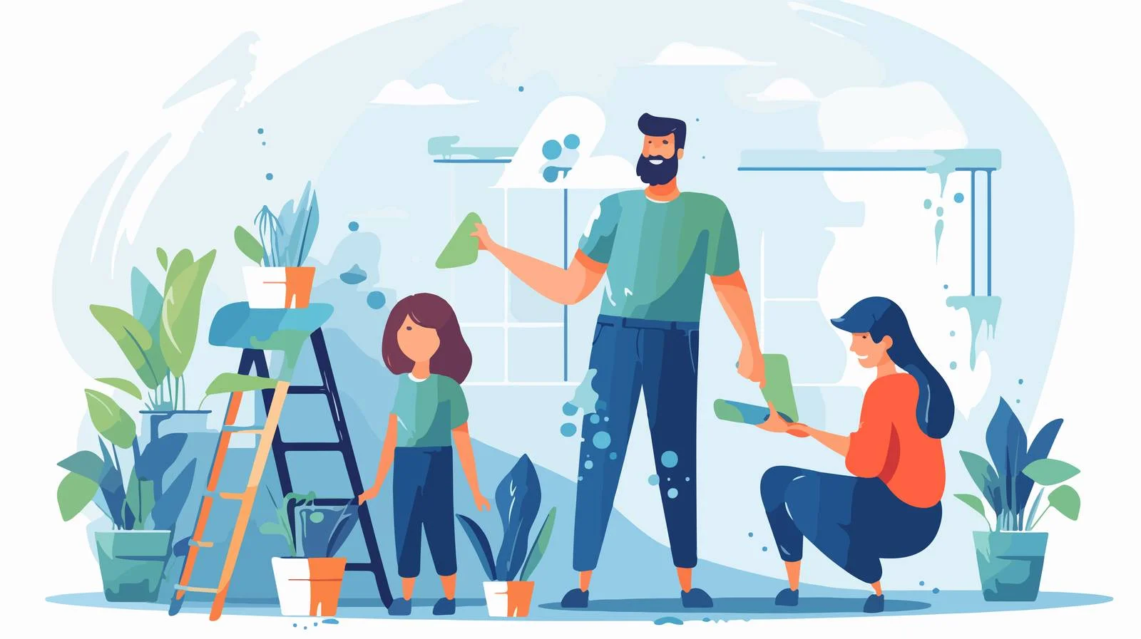 Family Uniting to Renovate Home Together — free download from Dotvec