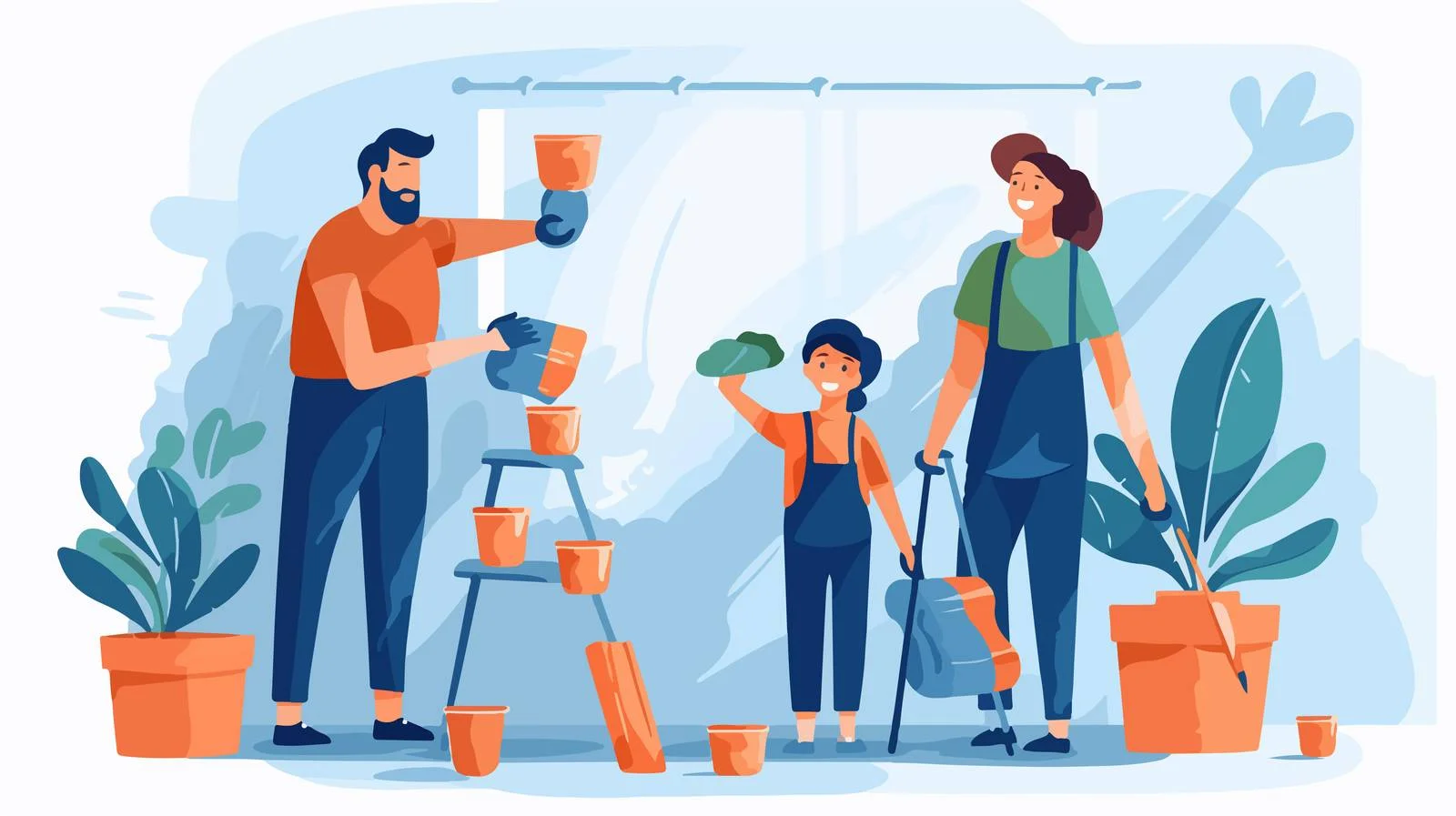 Family Renovating House as Parents and Child Collaborate — free download from Dotvec