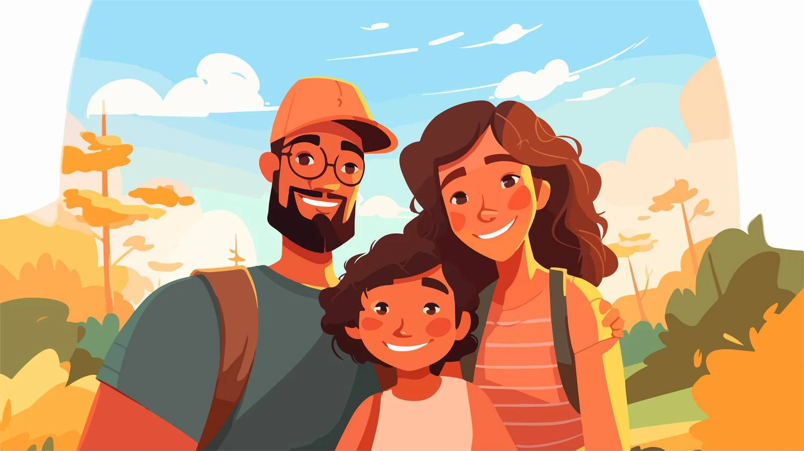 Warm Family Selfie Embracing Together — free download from Dotvec