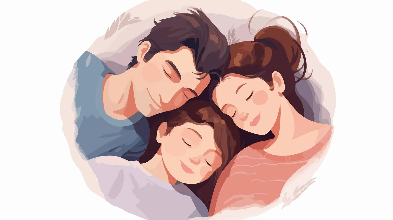 Peaceful Family Nap: Parents and Child — free download from Dotvec