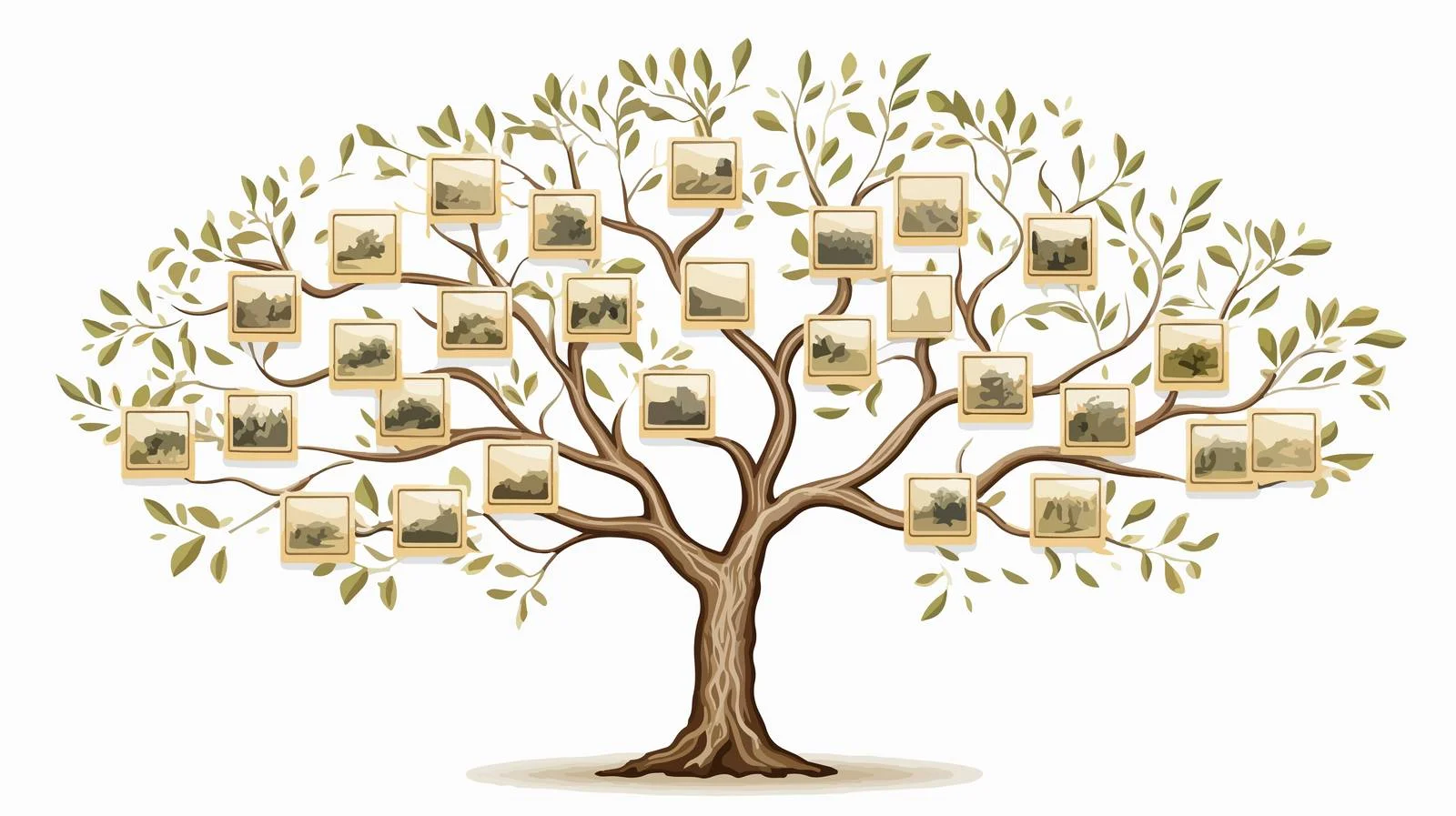 Ancestry lineage chart template with unique ID — free download from Dotvec