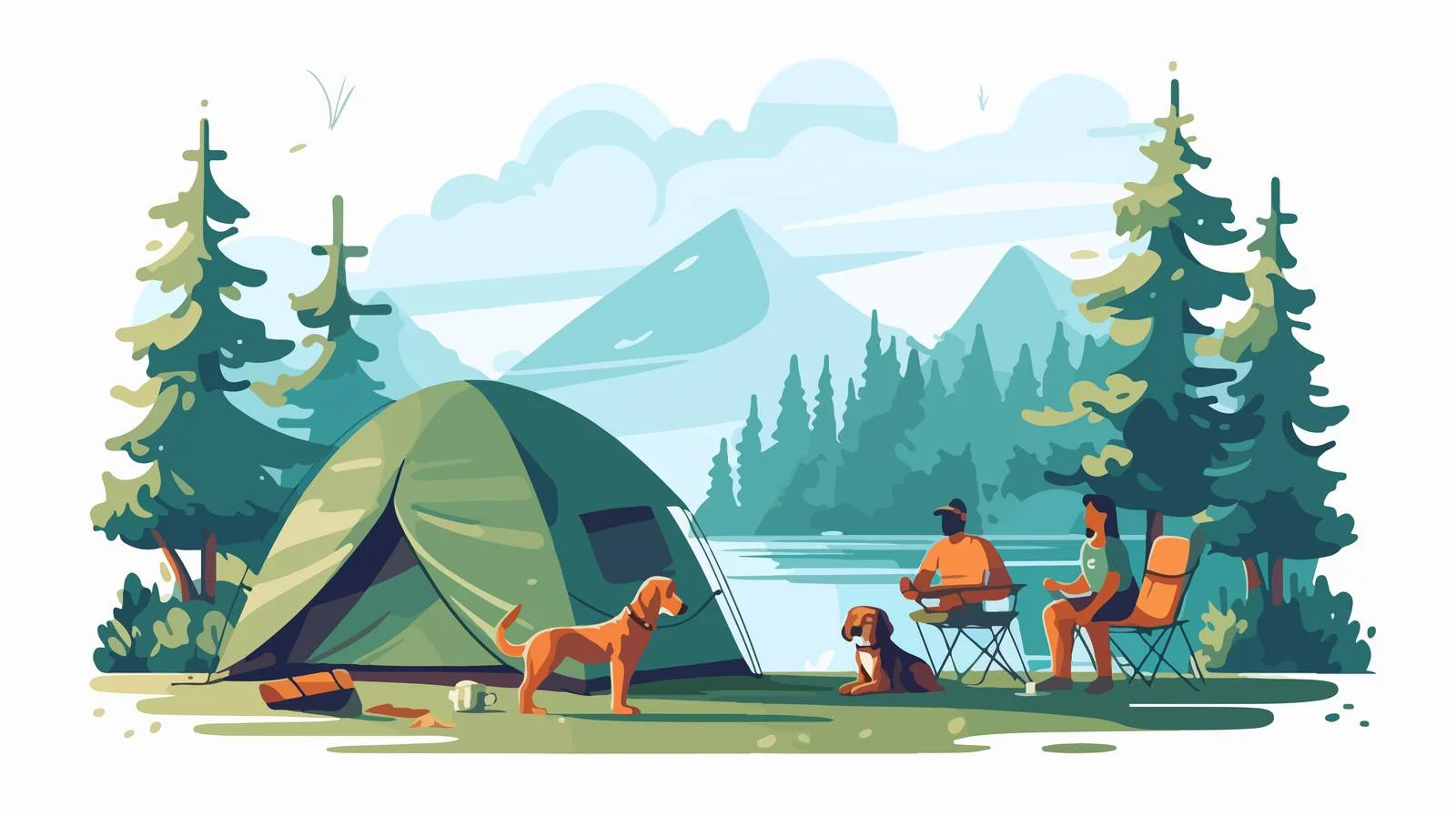 Serene Family Camping Amidst Nature Setting — free download from Dotvec