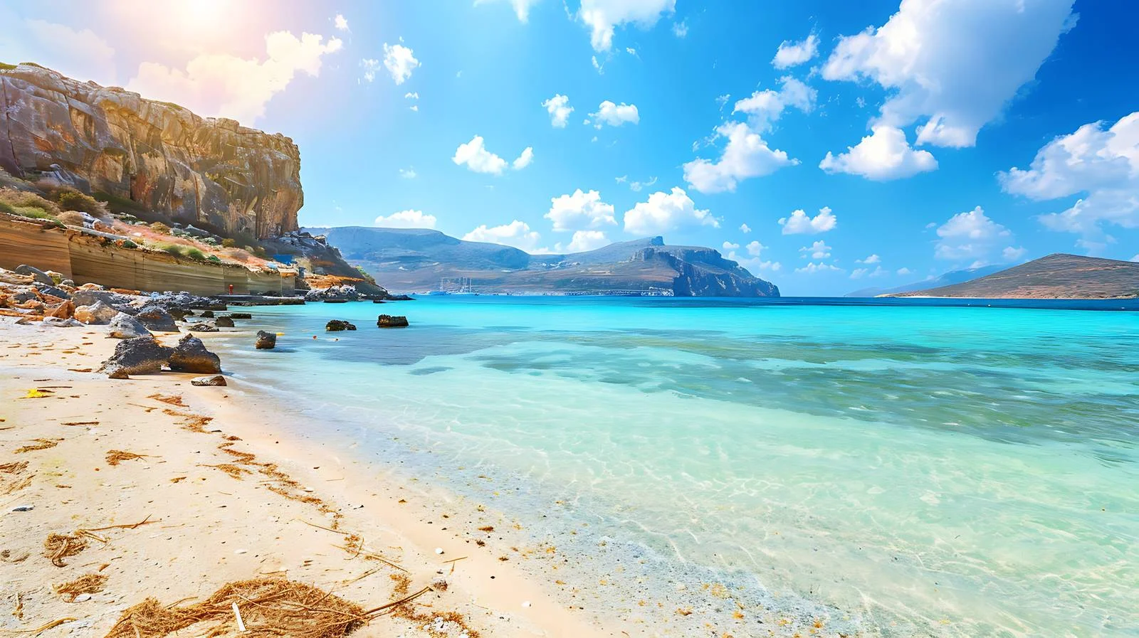 Tranquil Balos Lagoon on Crete Island — free download from Dotvec