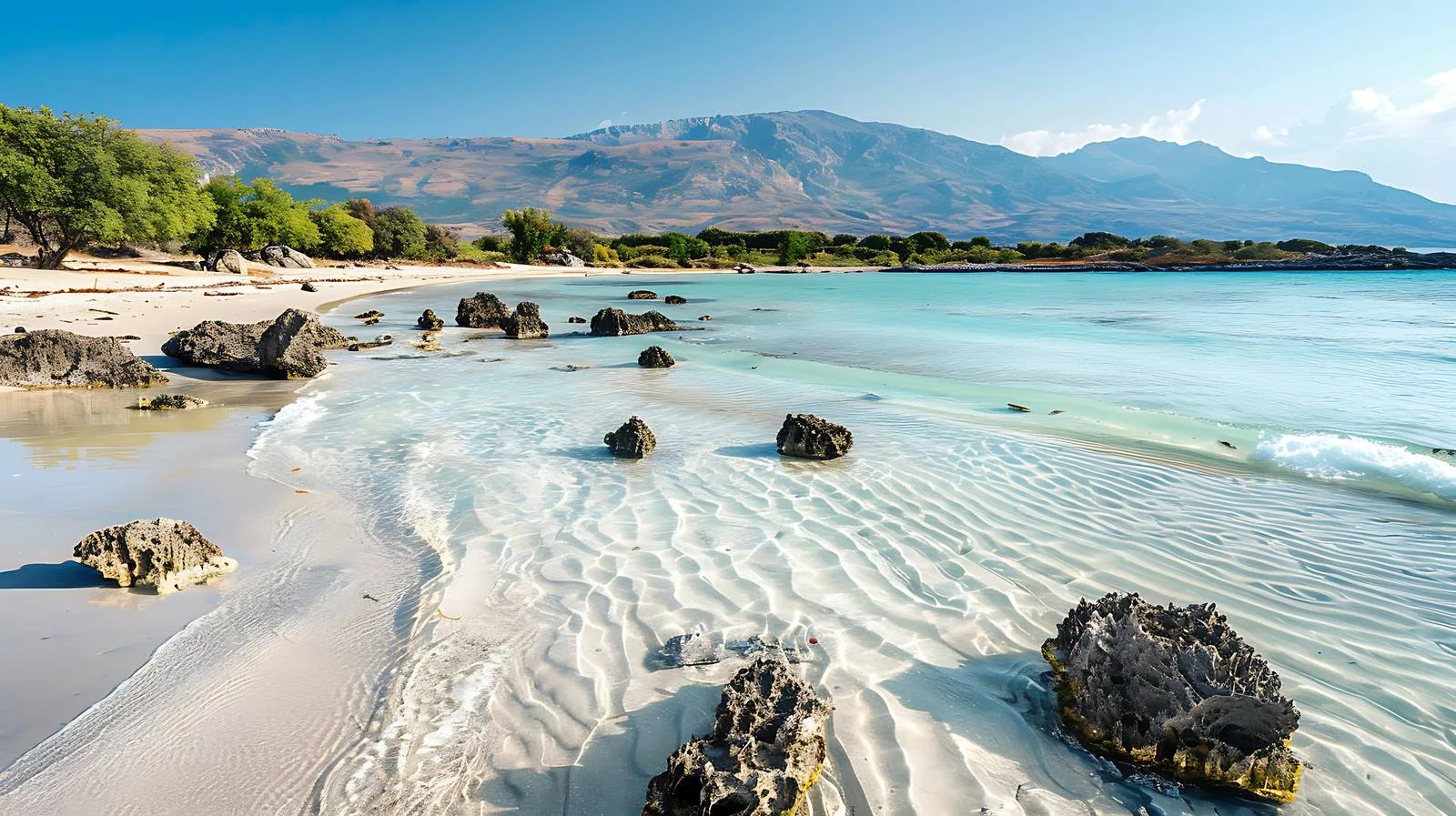 Scenic Elafonisi Beach in Crete, Greece — free download from Dotvec