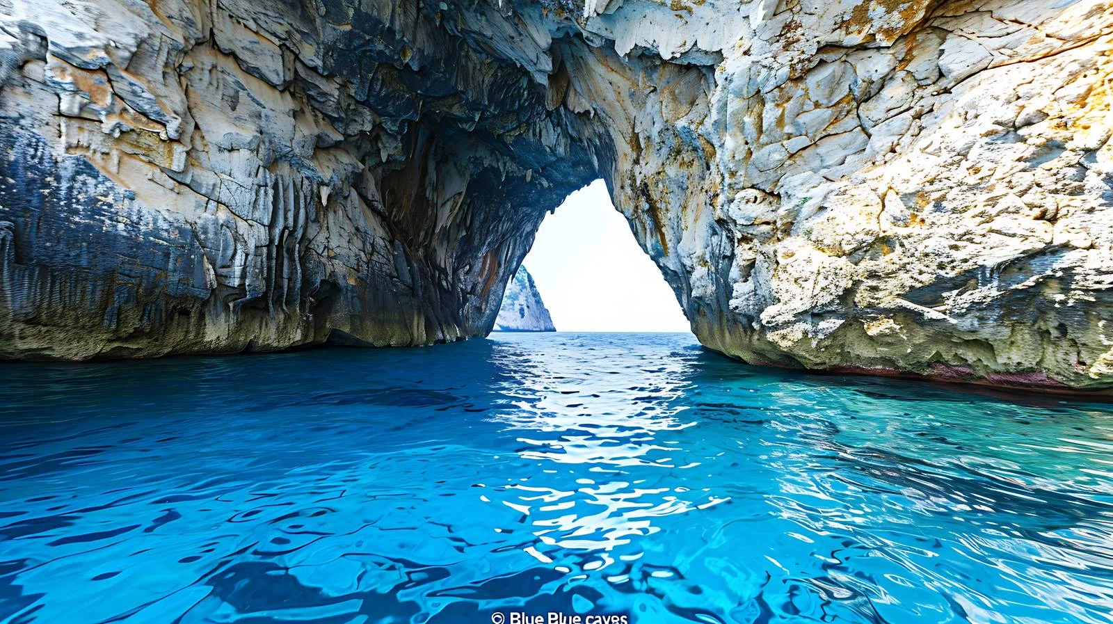 Majestic Blue Caves in Zakynthos, Greece — free download from Dotvec