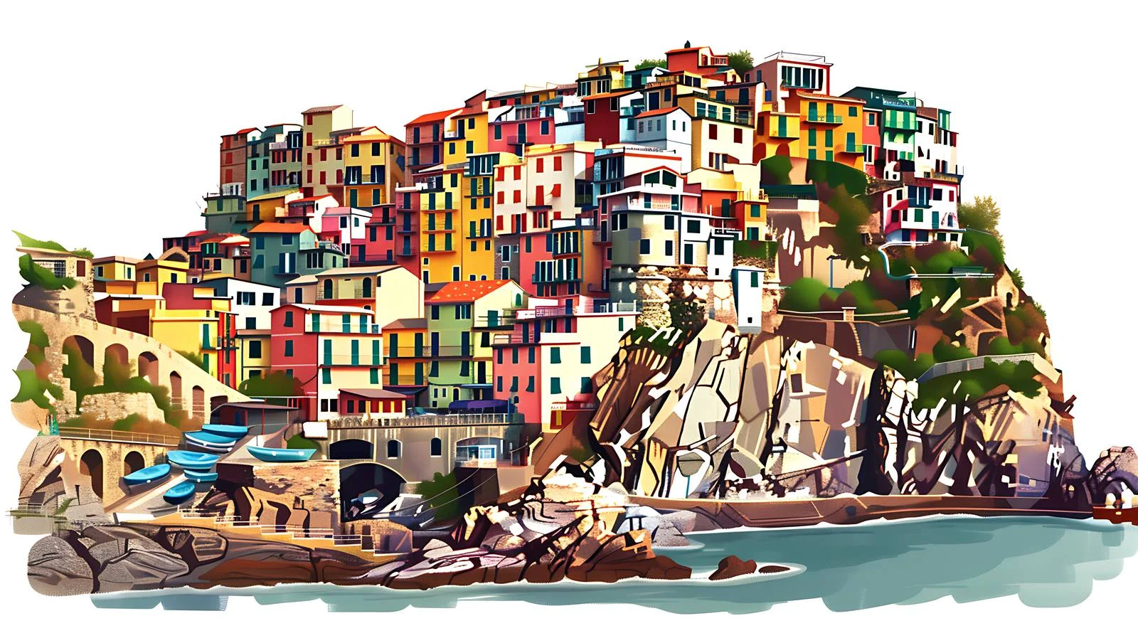 Stunning Manarola Village in Cinque Terre — free download from Dotvec