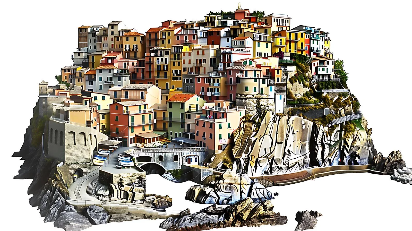 Serene Vernazza in Italy on White — free download from Dotvec