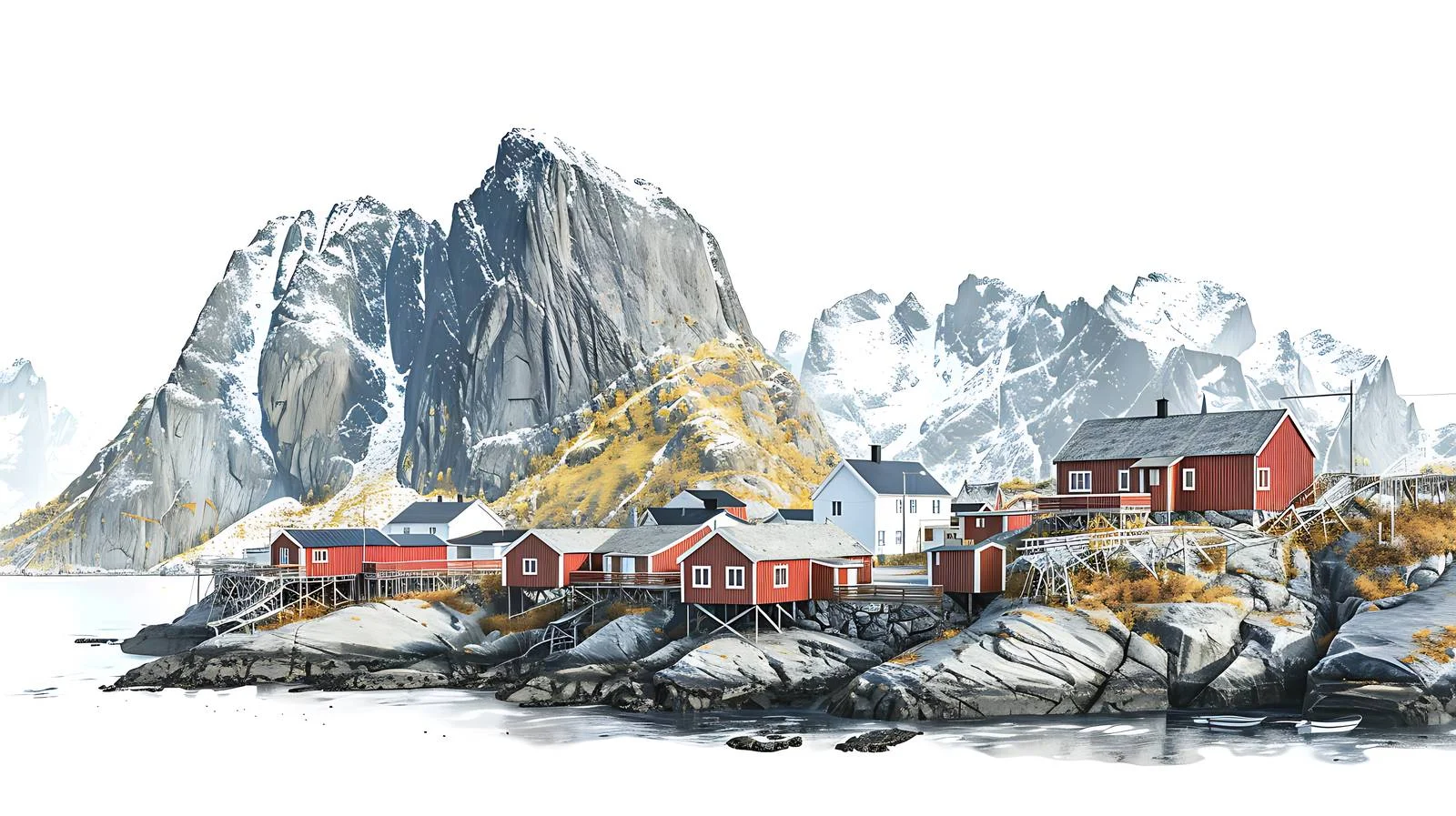Charming Hamnoy Fishing Village in Norway — free download from Dotvec