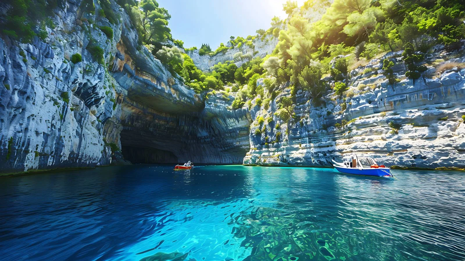 Iconic Melissani Lake, Kefalonia, Greece Beauty — free download from Dotvec