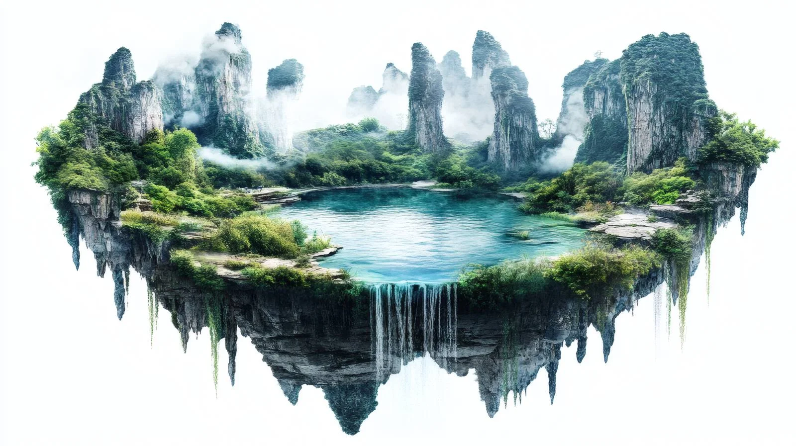 Surreal Alien World Landscape in White – free scifi image from Dotvec