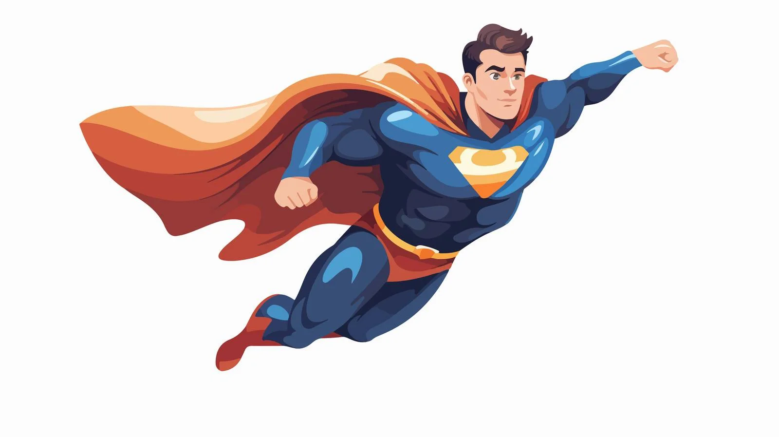 Majestic superhero soaring with muscular physique — free download from Dotvec