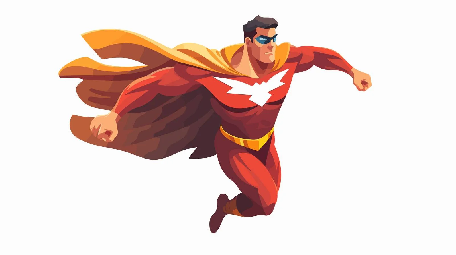 Superhero in Flight, Muscular Man Heroically Soaring — free download from Dotvec