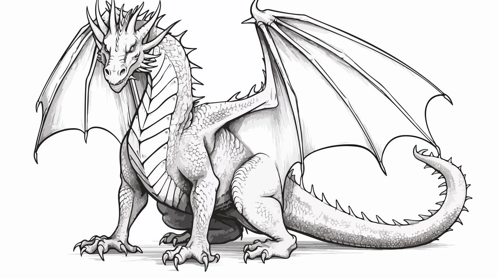 Fantasy Dragon Sketch Illustration — free download from Dotvec