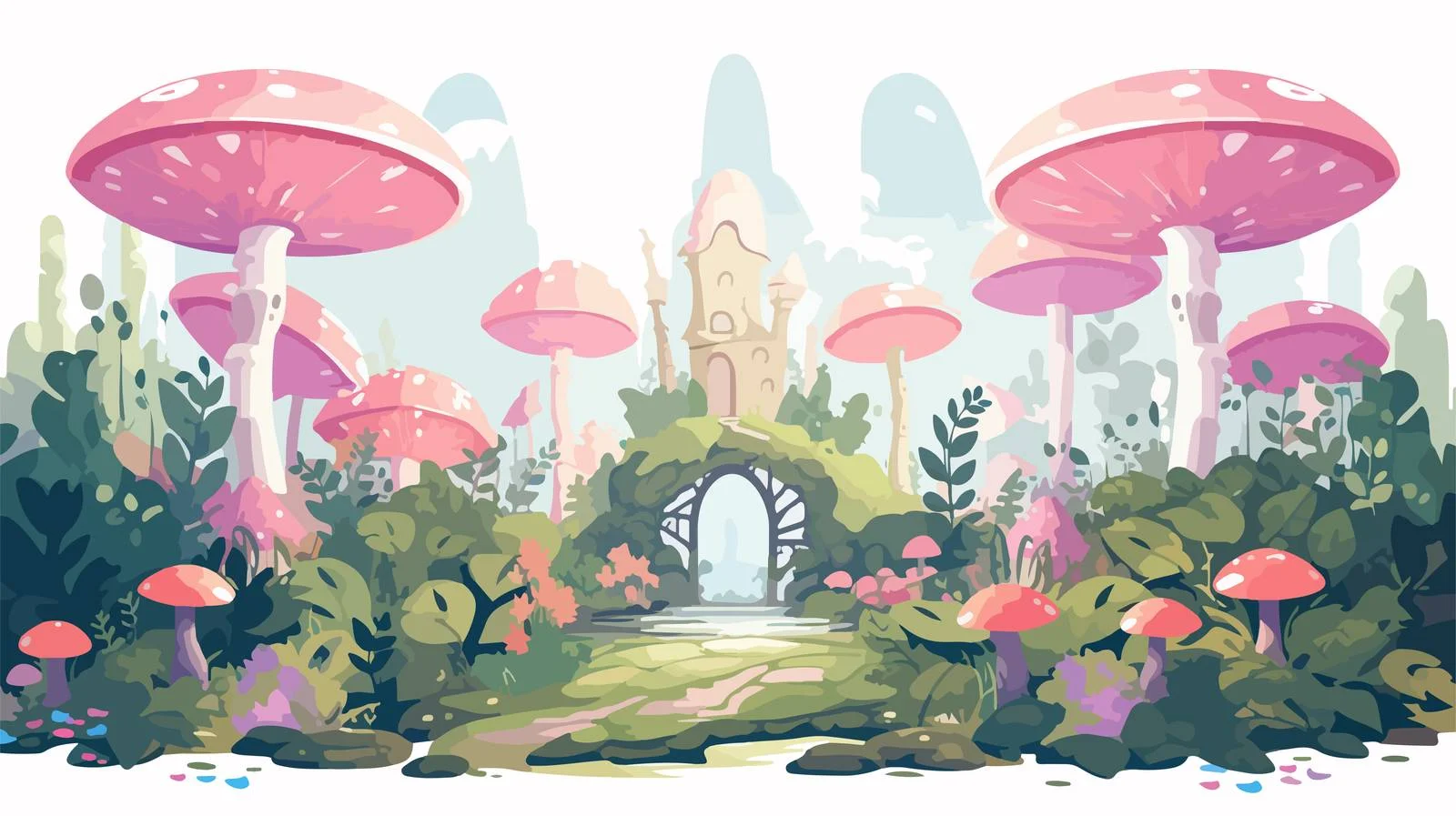 Enchanted World Vector Graphic: Marvelous Landscape — free download from Dotvec