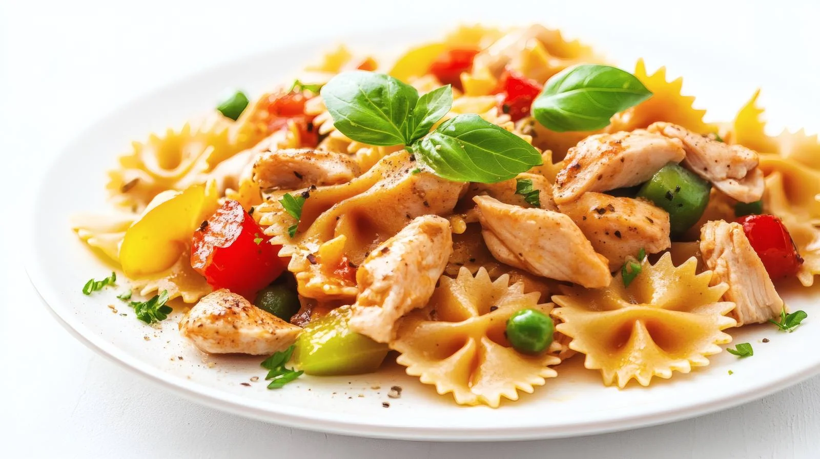 Savory Farfalle Pasta with Chicken and Veggies — free download from Dotvec