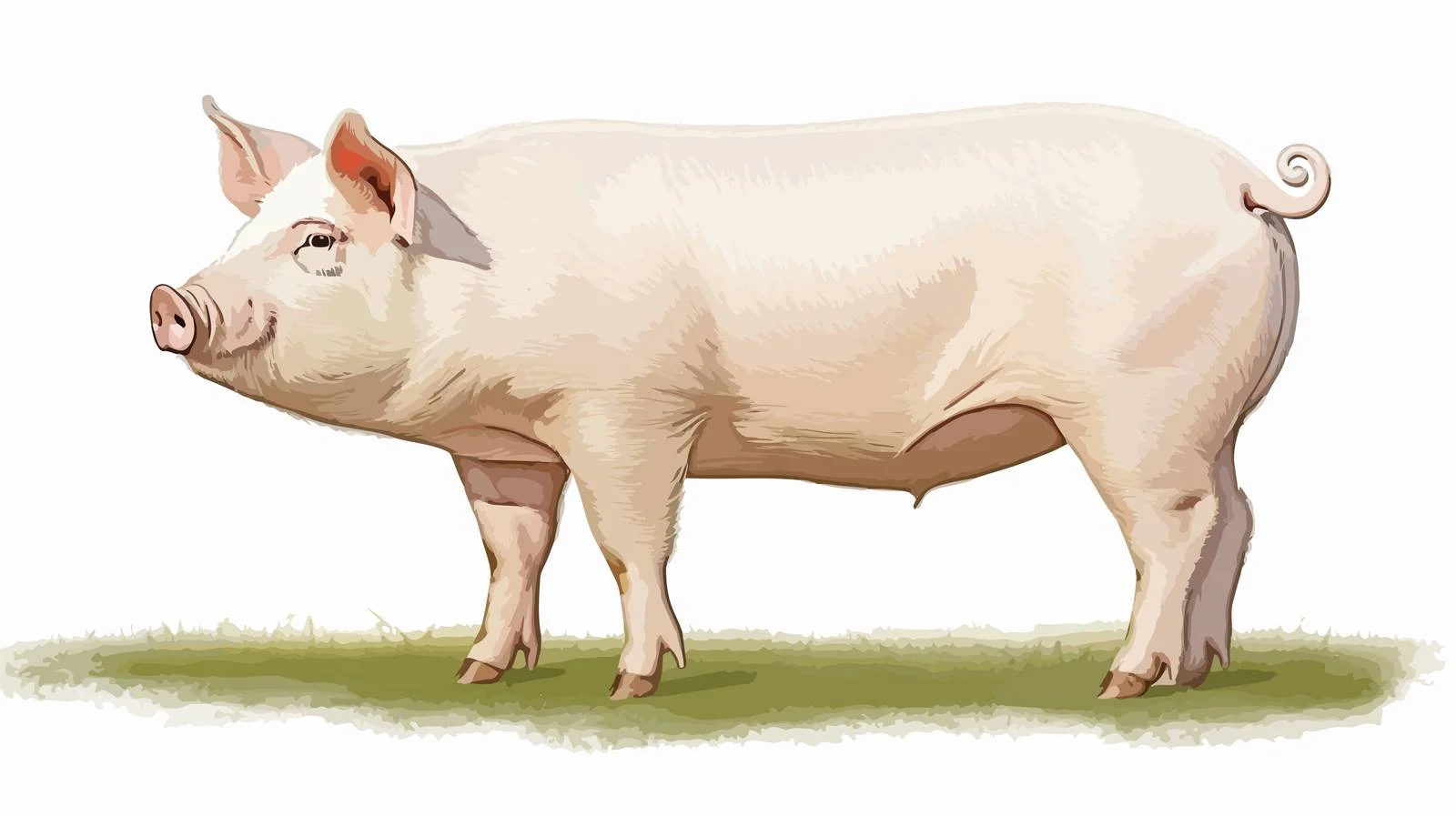 Hand-Drawn Farm Pig Doodle Sketch — free download from Dotvec