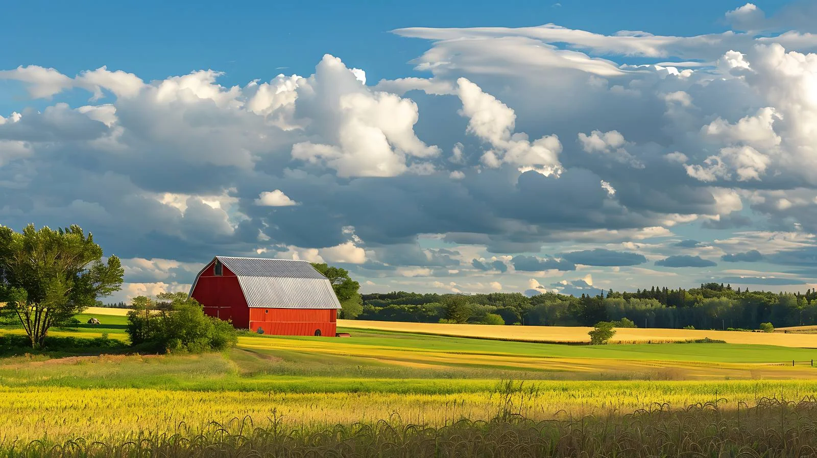 Sundown over Farm Fields under Dramatic Sky — free download from Dotvec