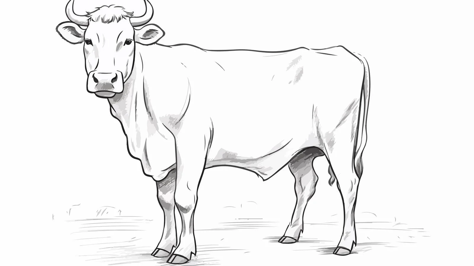 Hand-Drawn Cow Sketch Illustration — free download from Dotvec