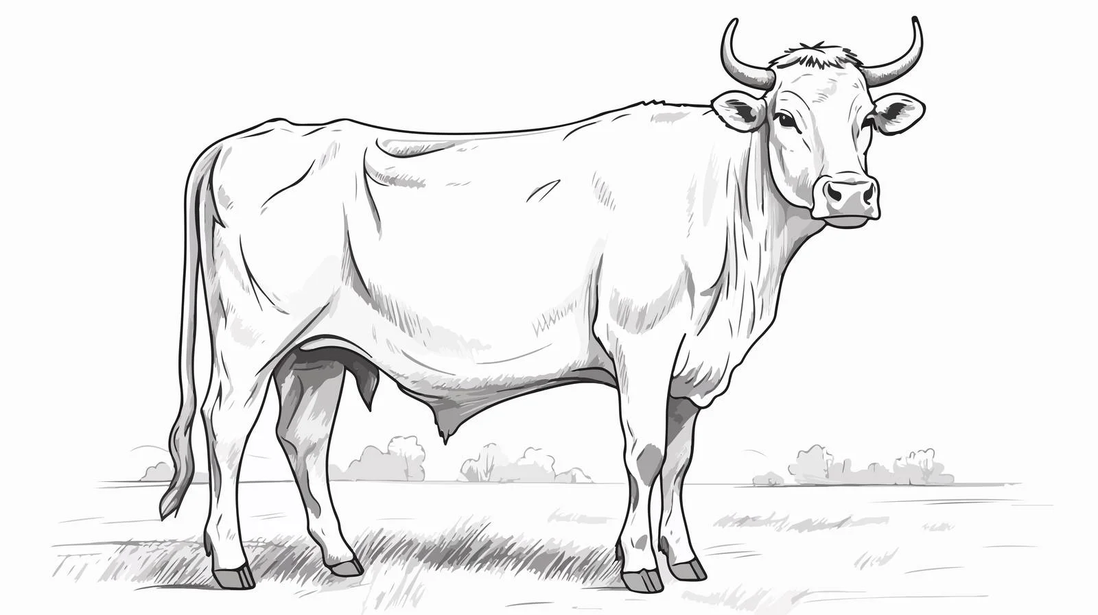 Hand-Drawn Cow Illustration — free download from Dotvec