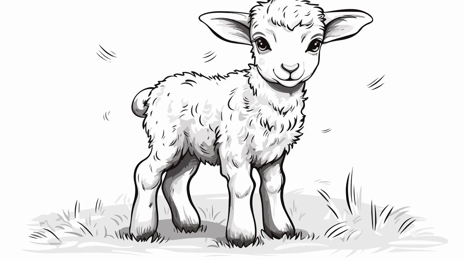 Hand-Drawn Cute Lamb Sketch — free download from Dotvec