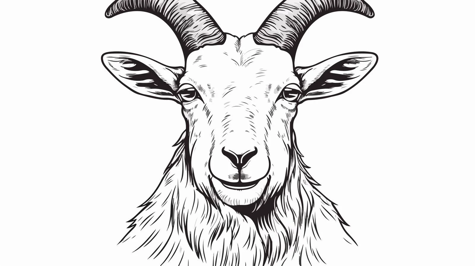 Hand-drawn Goat Face Vector Illustration — free download from Dotvec