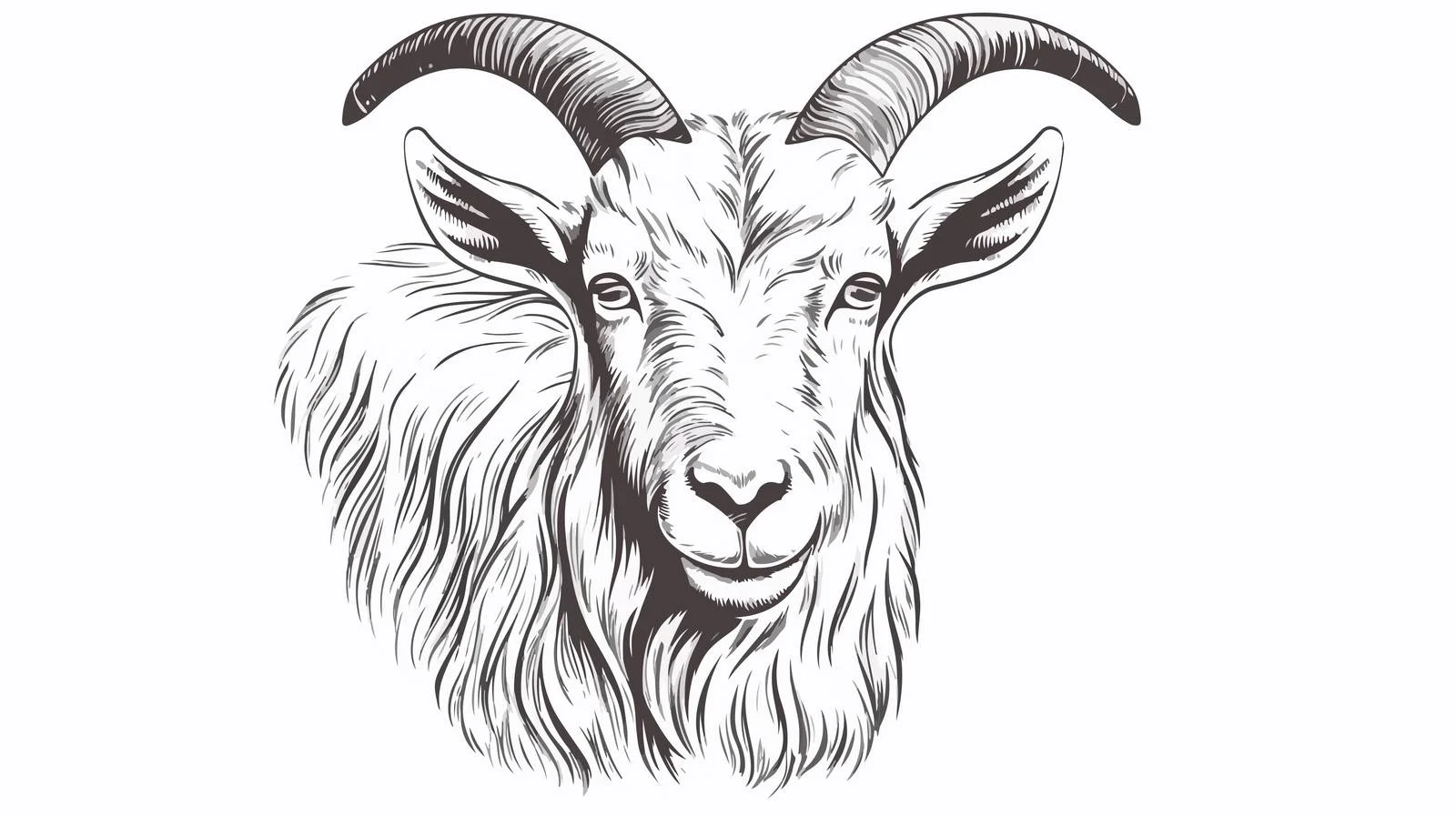 Hand-Drawn Goat Face Vector Illustration — free download from Dotvec