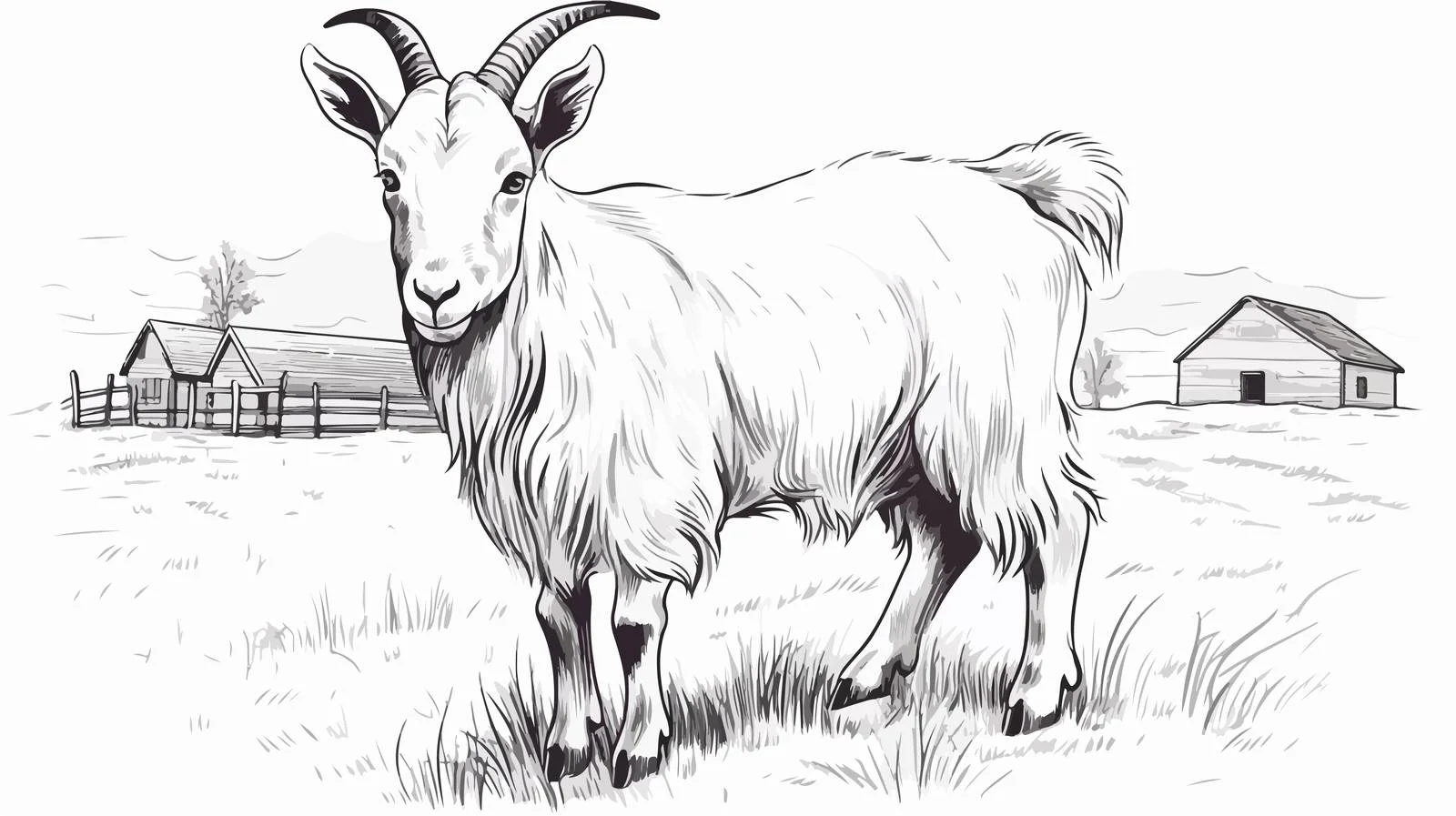 Hand-drawn Goat Kid Vector Sketch — free download from Dotvec