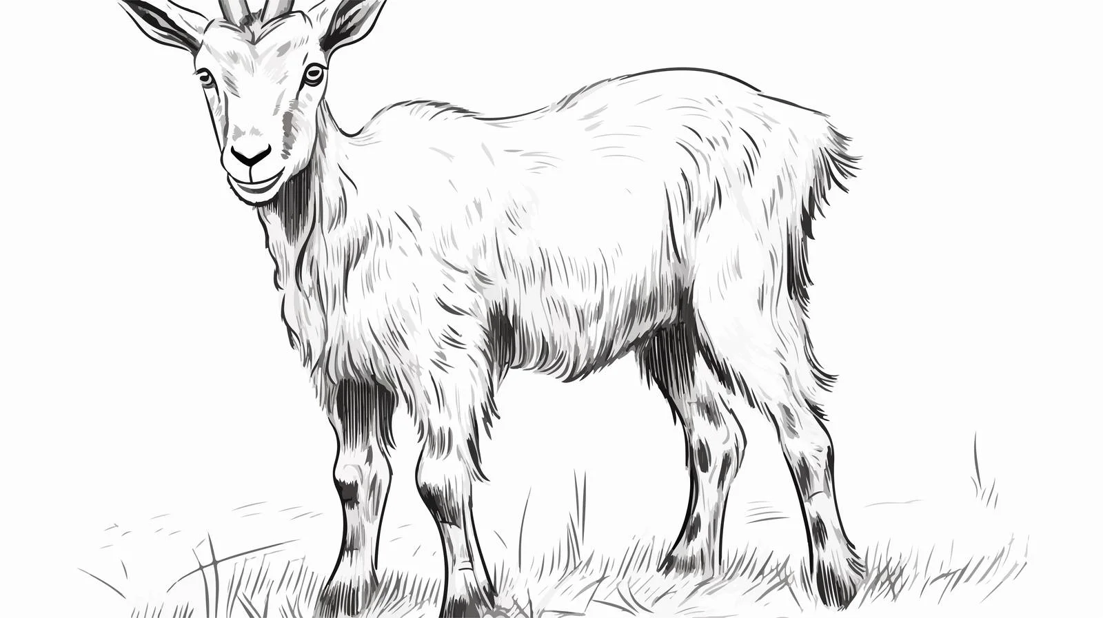 Farm Goat Kid Sketch Vector Illustration — free download from Dotvec
