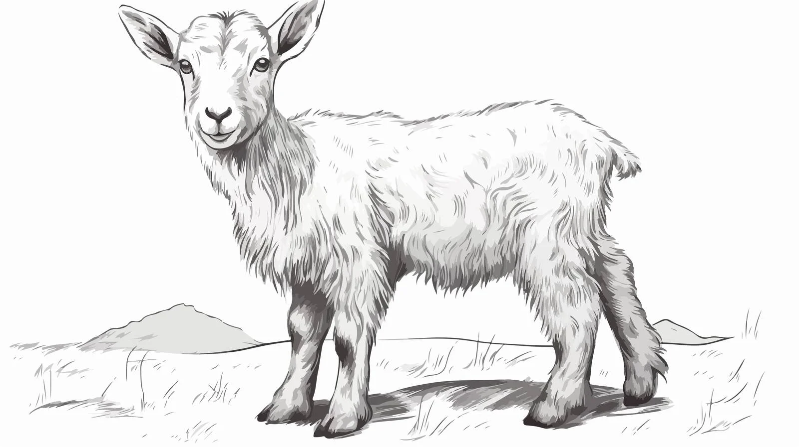 Hand-Drawn Goat Kid Sketch — free download from Dotvec