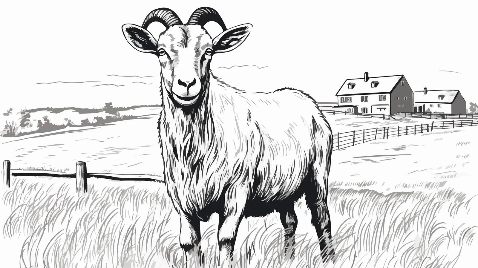 Farm Animal Sketch Portrait — free download from Dotvec
