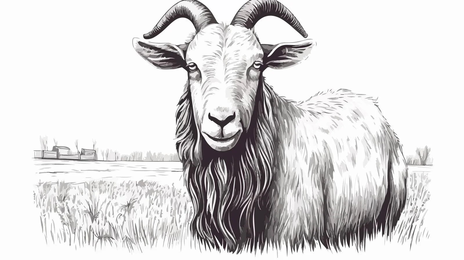 Farm Animal Portrait Sketch — free download from Dotvec