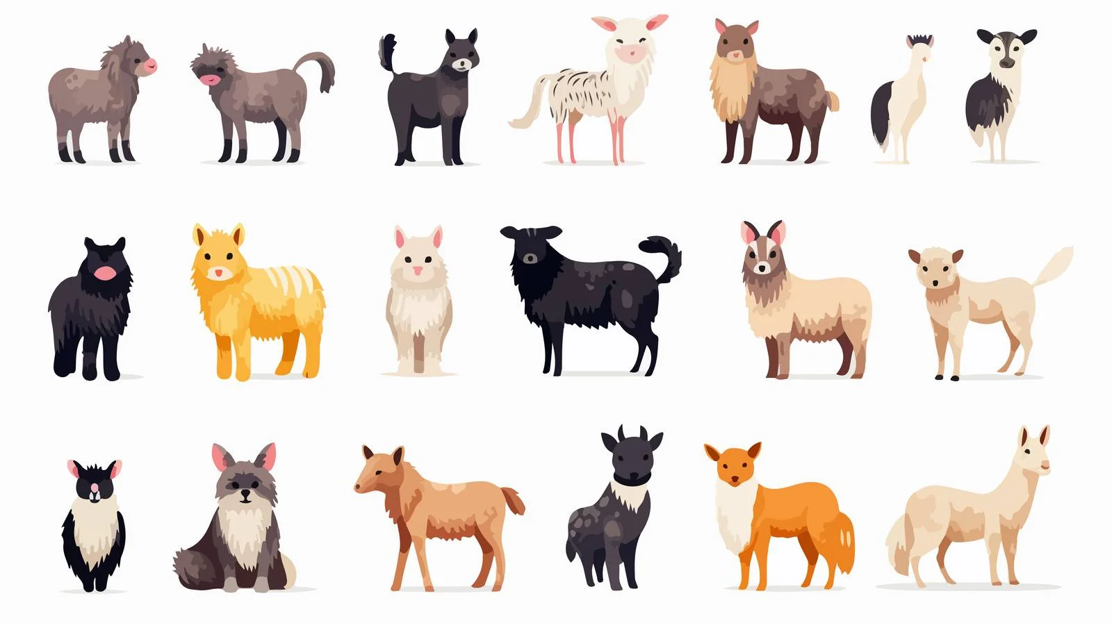 Vibrant Farm Pets Compilation: Adorable Domestic Animals — free download from Dotvec