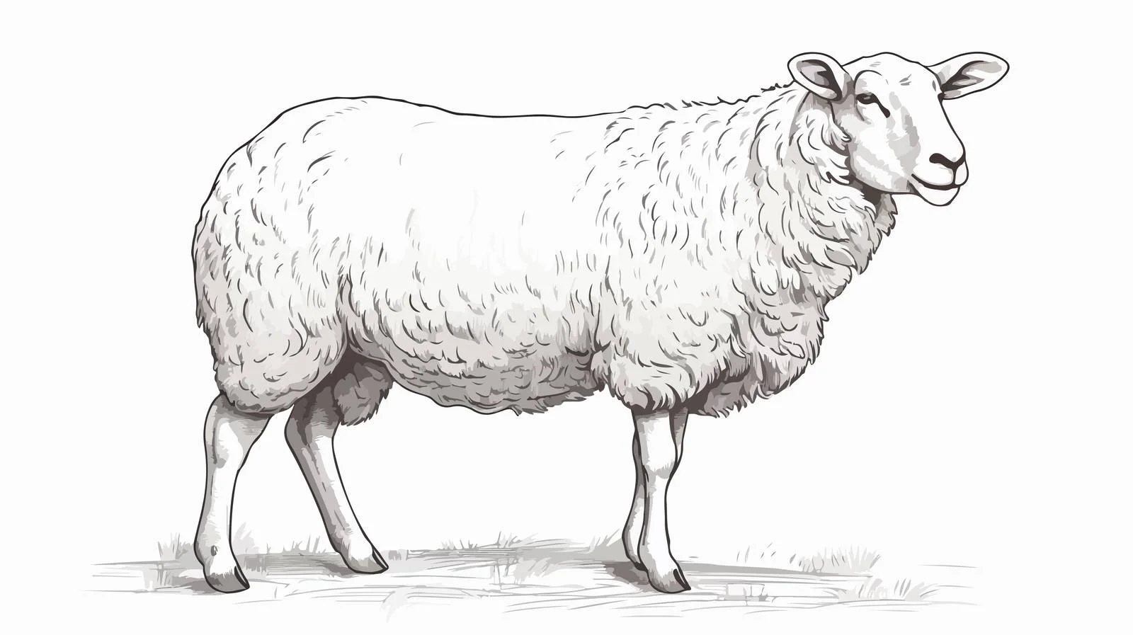 Hand-Drawn Sheep Farming Sketch — free download from Dotvec