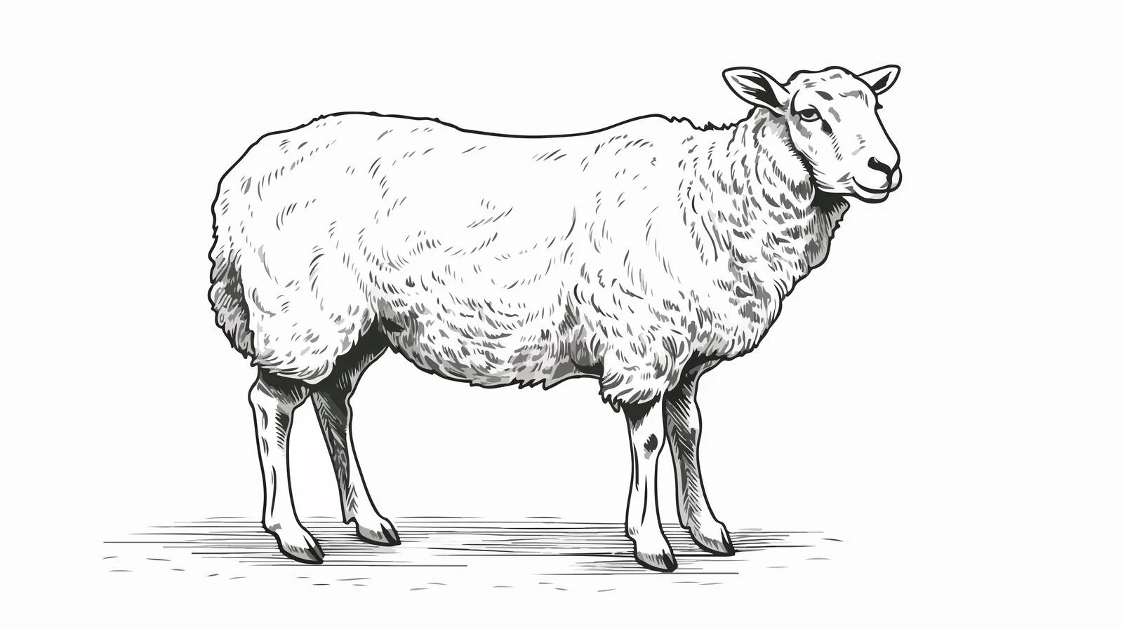 Hand-Drawn Sheep Farming Sketch — free download from Dotvec