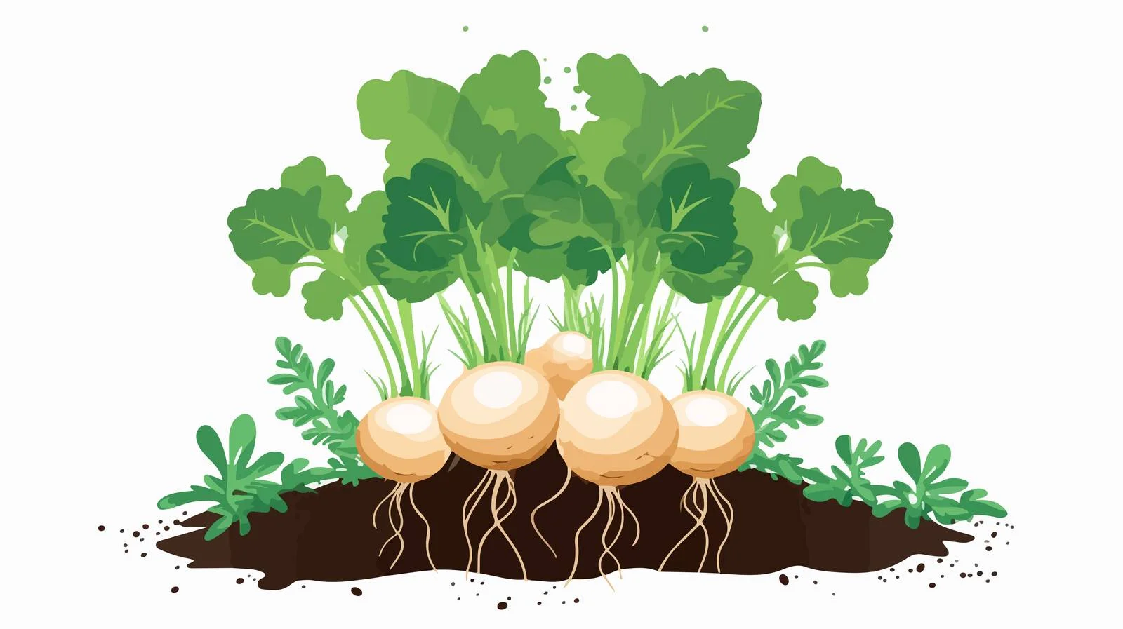 Vegetables Cultivated in Ground. Root Garden Growth — free download from Dotvec