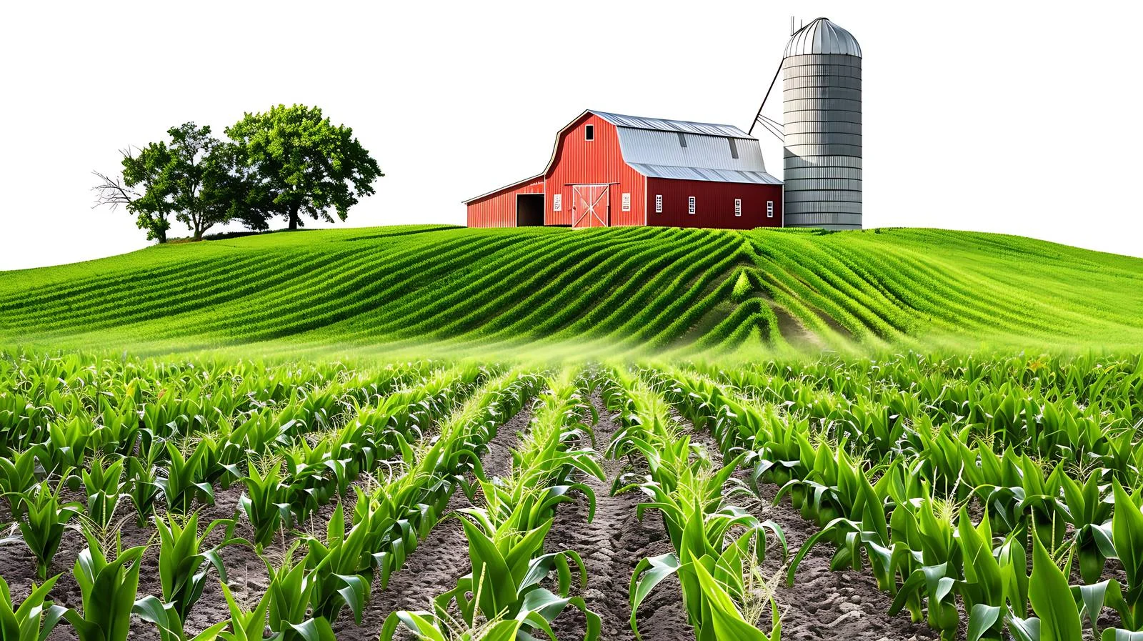 Serene Farmstead with Red Barns and Silo — free download from Dotvec