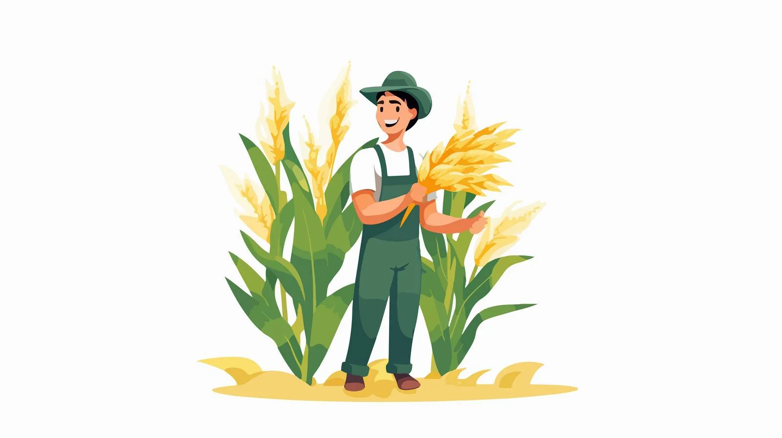 Harvesting Corn Farming Vector Art — free download from Dotvec