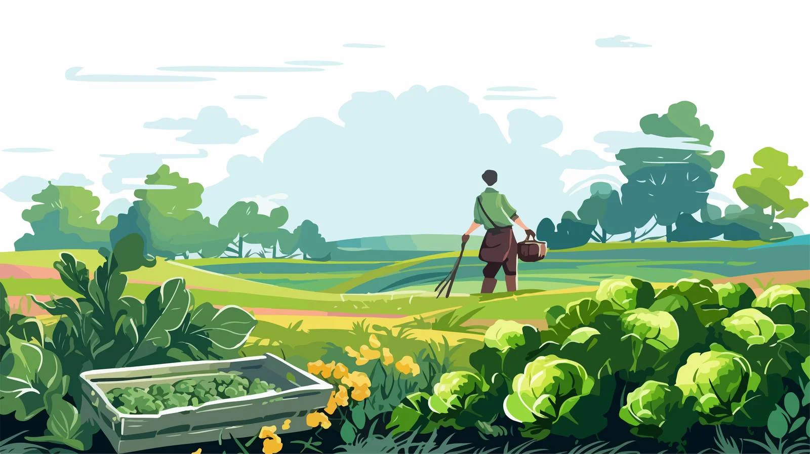 Harvest Gathering in Agricultural Field — free download from Dotvec