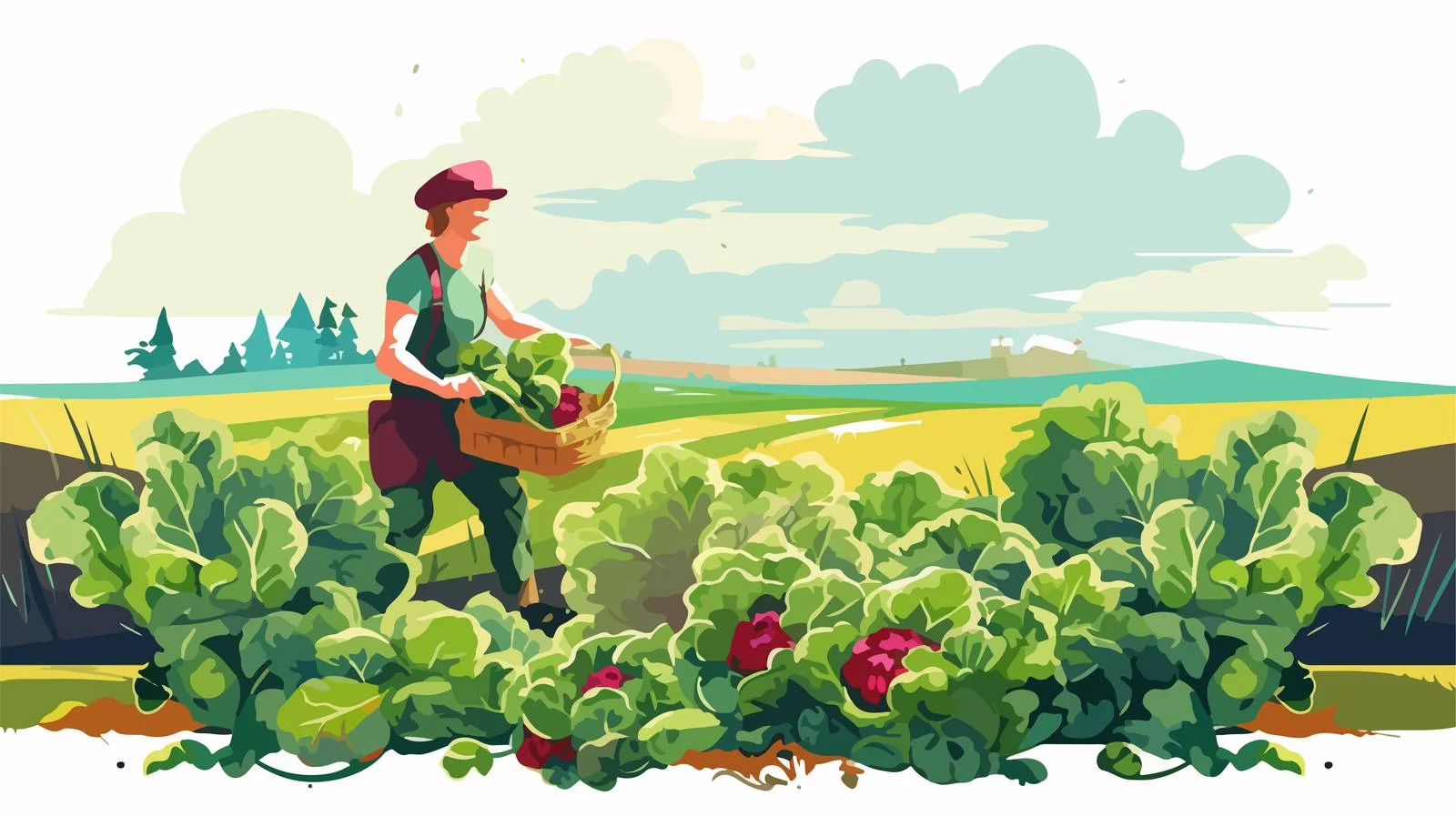 Harvesting Crops on Agricultural Field — free download from Dotvec