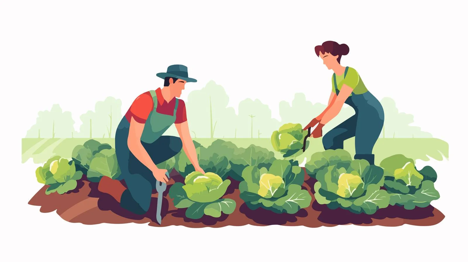 Harvesting Farmers Gathering Fresh Organic Produce — free download from Dotvec