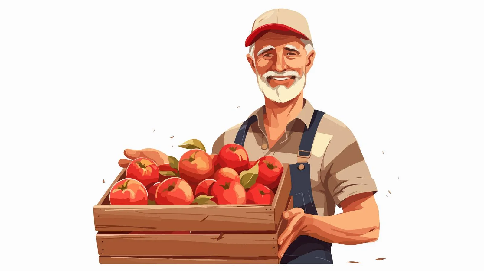 Harvester with Apple Crate Illustration — free download from Dotvec