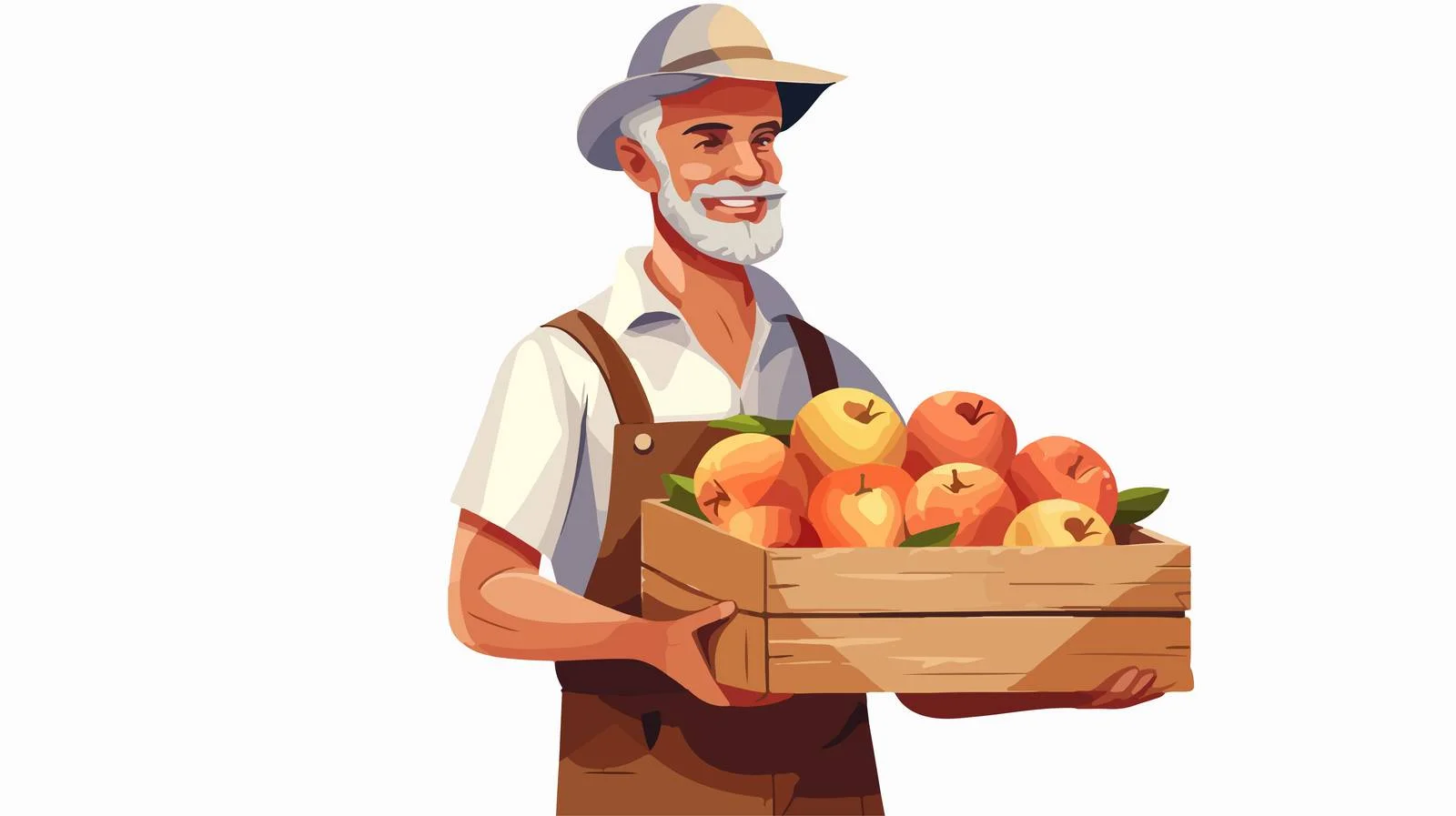 Harvest Time: Farmer with Apple Crate — free download from Dotvec