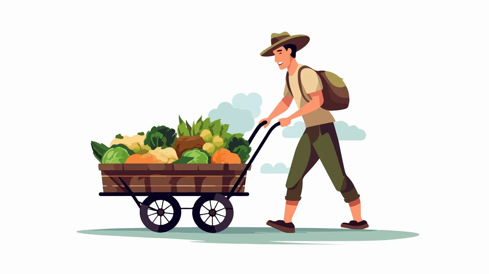 Farmer Harvesting Vegetables Flat Vector Illustration — free download from Dotvec