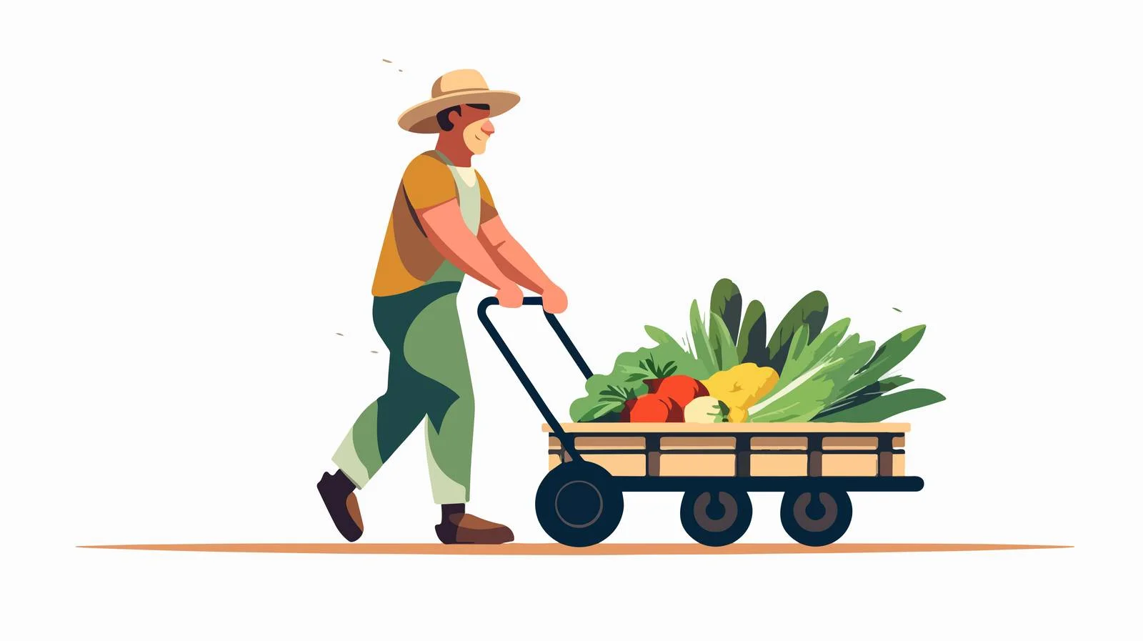 Agricultural Worker Carrying Harvested Vegetables Illustration — free download from Dotvec