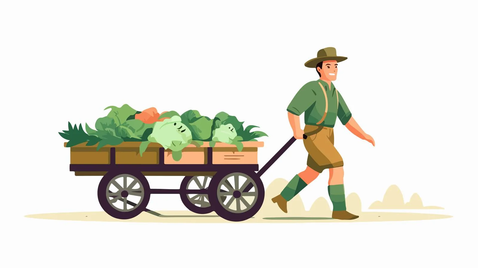 Farm worker transporting farm produce illustration — free download from Dotvec